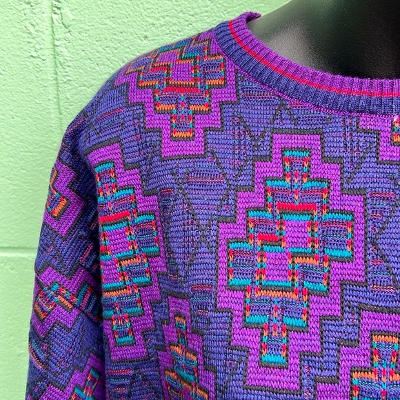 Vintage Wool Purple Sweater - Picture 2 of 5
